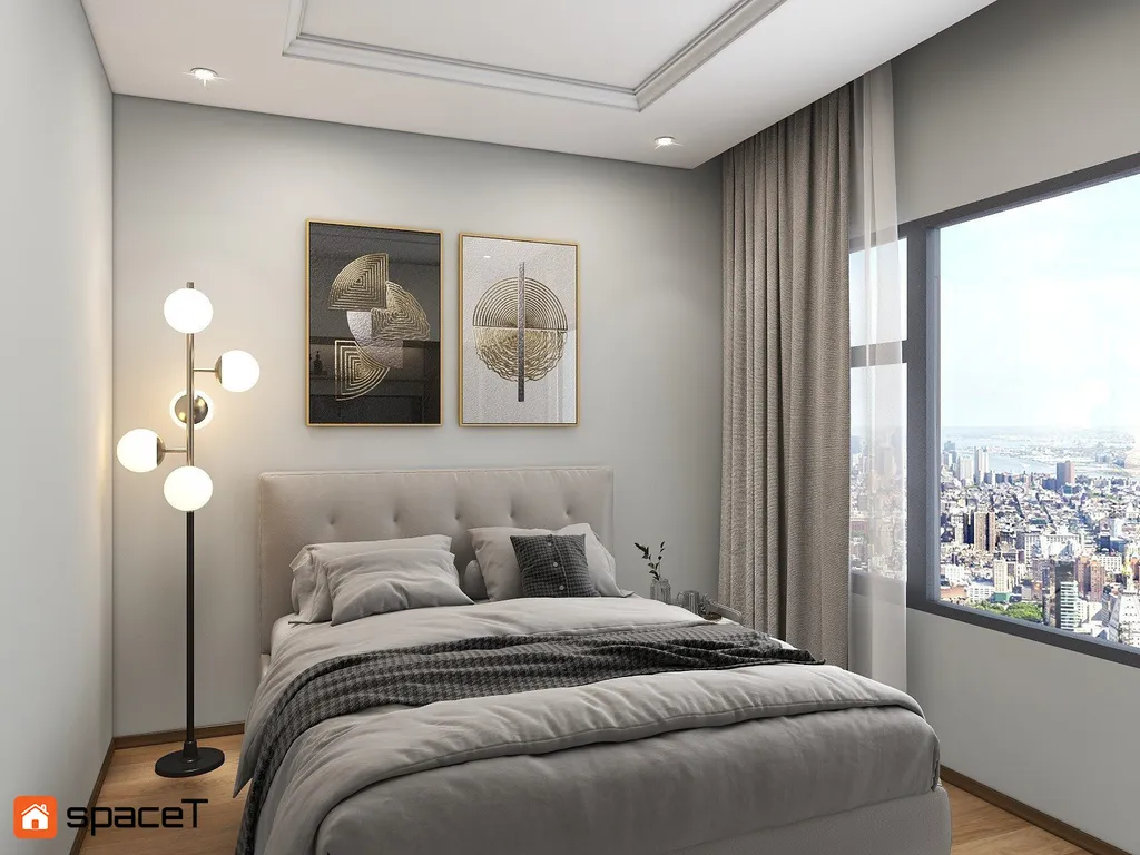 Concept nội thất 3D phòng ngủ Căn hộ Vinhomes Grand Park mang phong cách Modern hiện đại