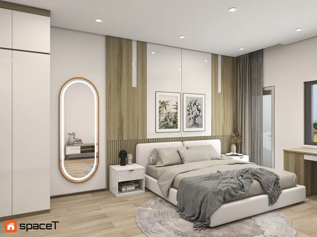 Concept nội thất 3D phòng ngủ Nhà phố Quận 1 mang phong cách Scandinavian Bắc Âu