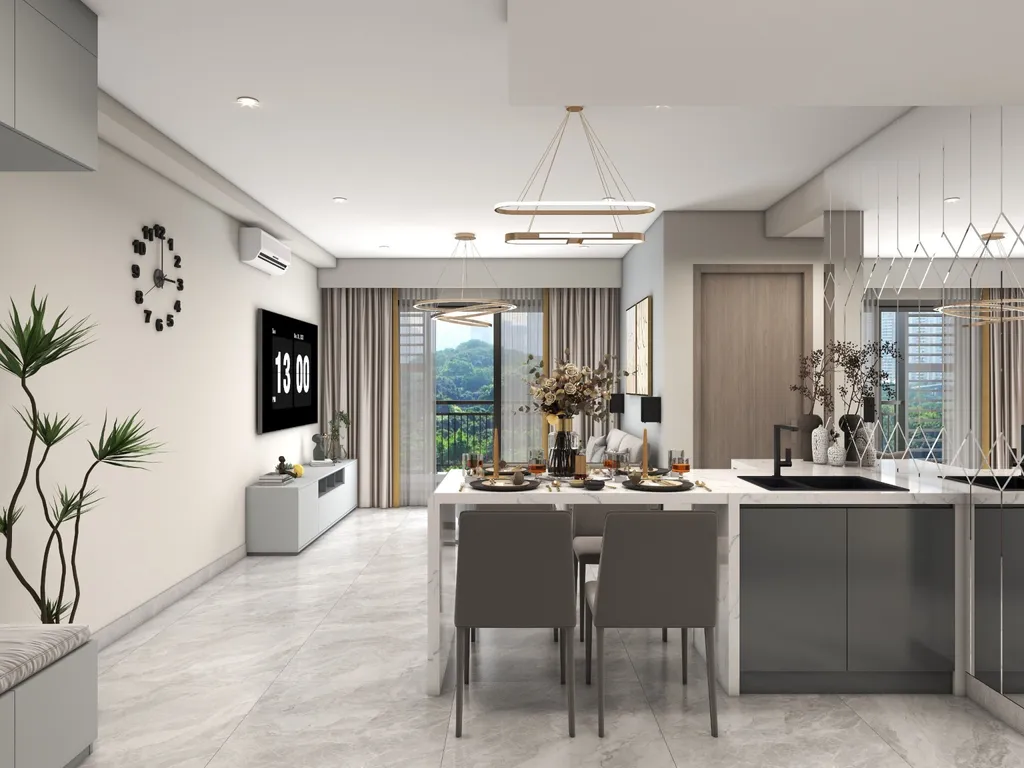 Concept nội thất 3D phòng ăn Căn hộ chung cư Phú Mỹ Hưng Quận 7 mang phong cách Modern hiện đại