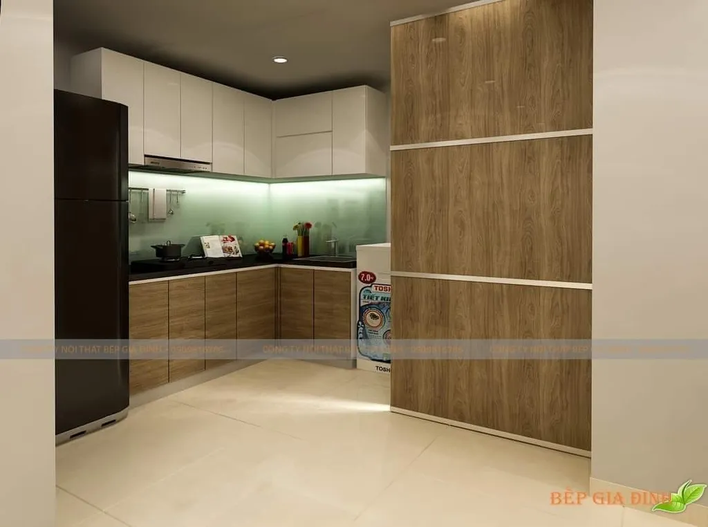 Concept nội thất 3D phòng bếp Nhà phố chị Giàu mang phong cách Modern hiện đại