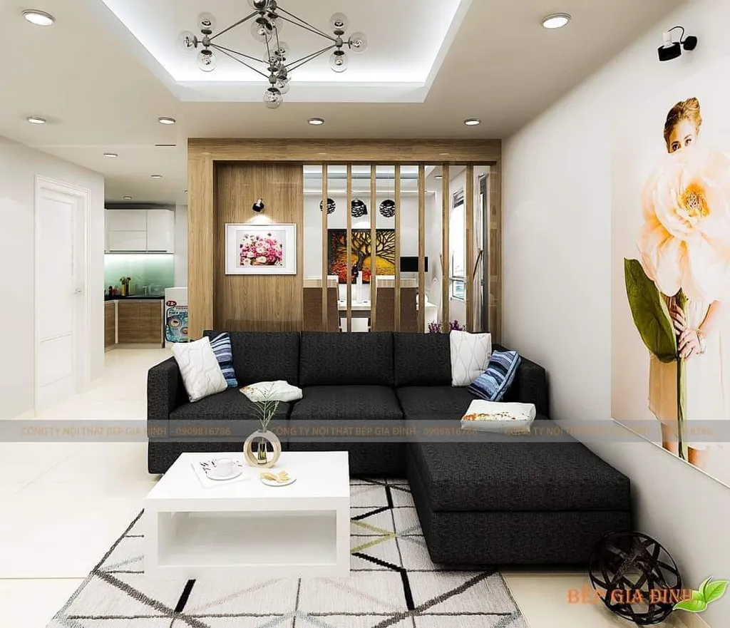 Concept nội thất 3D phòng khách Nhà phố chị Giàu mang phong cách Modern hiện đại