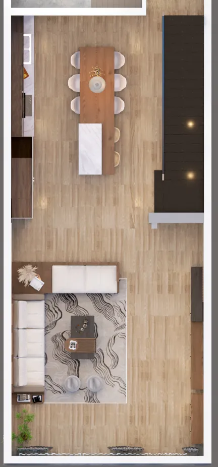 Concept nội thất 3D cho Nhà phố Mũi Né mang phong cách Japandi