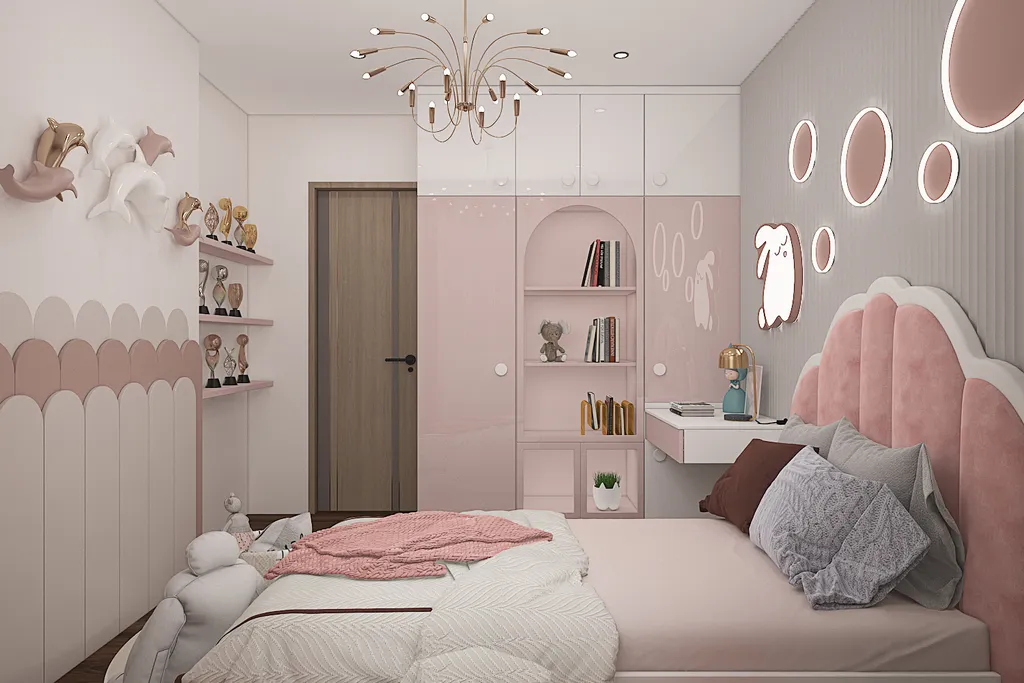 Thiết kế nội thất 3D cho phòng ngủ của bé Căn hộ Vinhome Grand Park theo phong cách Modern