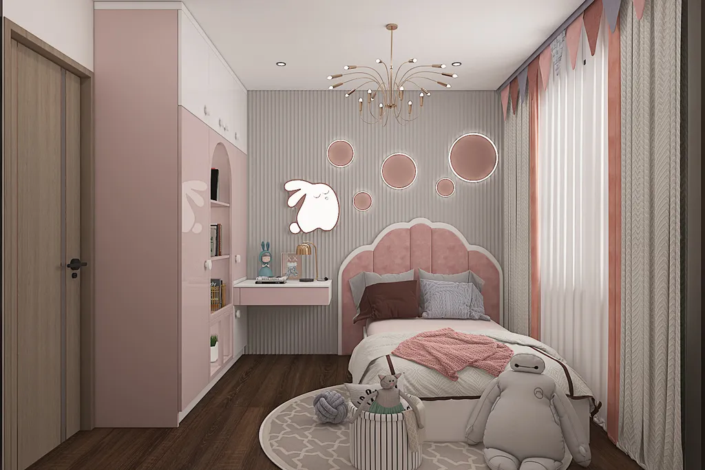 Thiết kế nội thất 3D cho phòng ngủ của bé Căn hộ Vinhome Grand Park theo phong cách Modern
