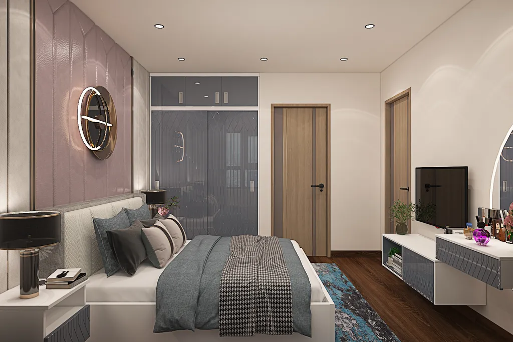 Thiết kế nội thất 3D cho phòng ngủ Master Căn hộ Vinhome Grand Park theo phong cách Modern