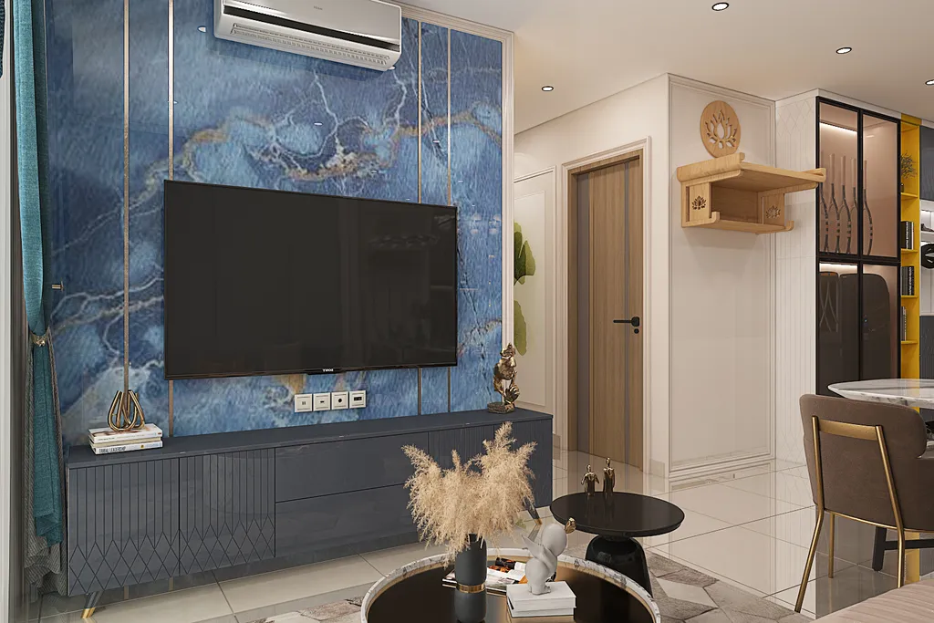 Thiết kế nội thất 3D cho phòng khách Master Căn hộ Vinhome Grand Park theo phong cách Modern