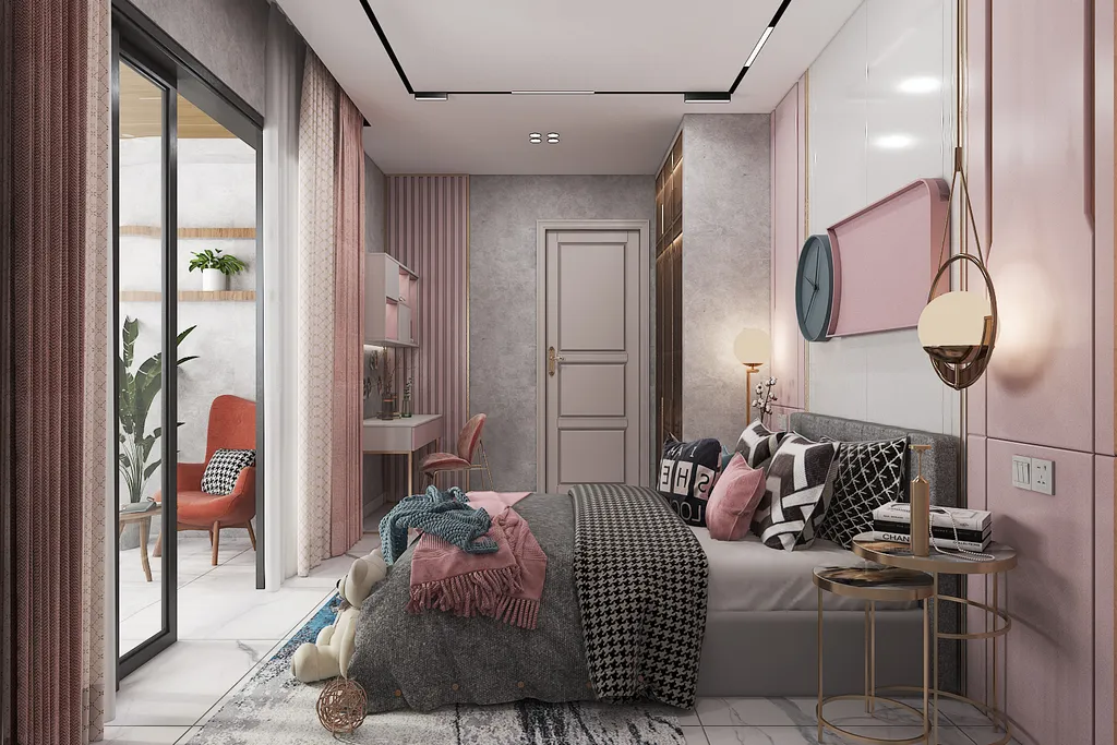 Thiết kế nội thất phòng ngủ 3D cho Căn hộ Vinhome Central Park Bình Thạnh theo phong cách Modern