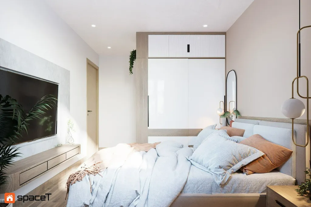 Thiết kế nội thất 3D cho phòng ngủ Căn hộ Everich Infinity Quận 5 theo phong cách Scandinavian