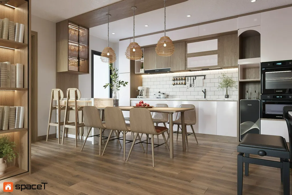 Thiết kế nội thất 3D cho phòng bếp Căn hộ Everich Infinity Quận 5 theo phong cách Scandinavian