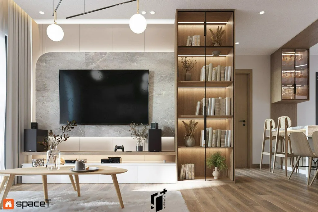 Thiết kế nội thất 3D cho phòng khách Căn hộ Everich Infinity Quận 5 theo phong cách Scandinavian
