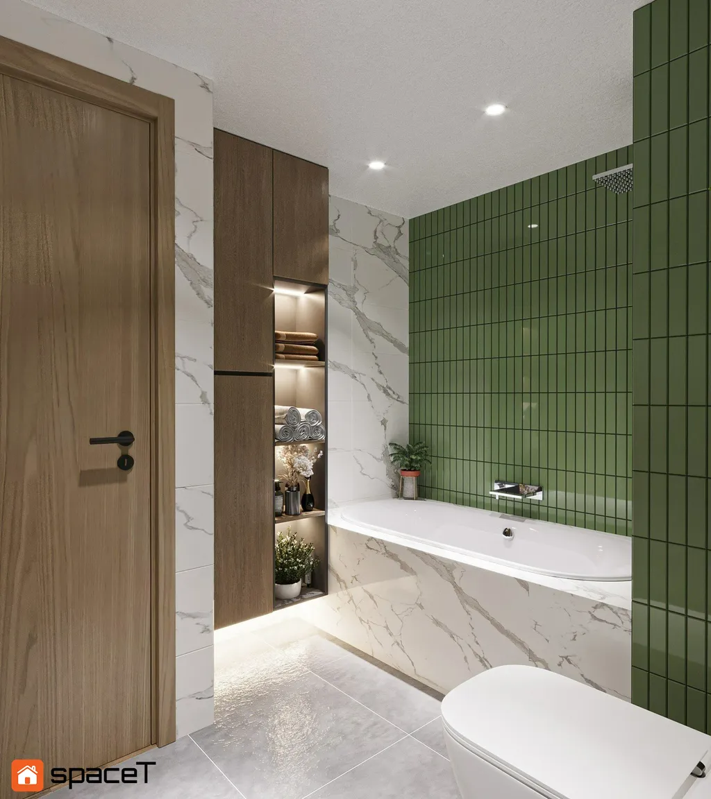 Thiết kế nội thất 3D cho phòng tắm Căn hộ Everich Infinity Quận 5 theo phong cách Scandinavian