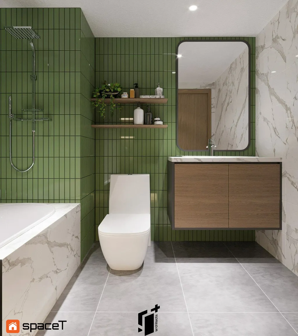 Thiết kế nội thất 3D cho phòng tắm Căn hộ Everich Infinity Quận 5 theo phong cách Scandinavian