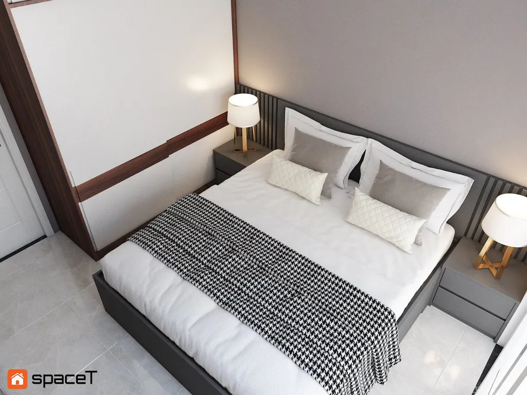 Thiết kế nội thất 3D cho phòng ngủ Căn hộ Diamond Riverside Quận 8 theo phong cách Modern