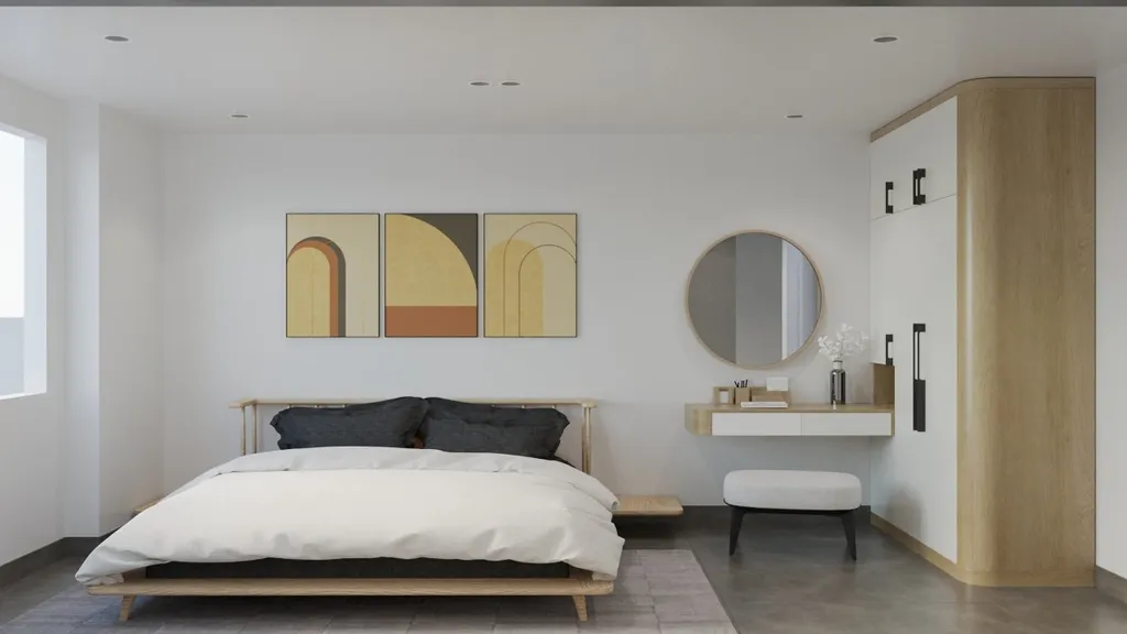 Thiết kế nội thất 3D cho phòng ngủ Căn hộ Quận 8 theo phong cách Modern