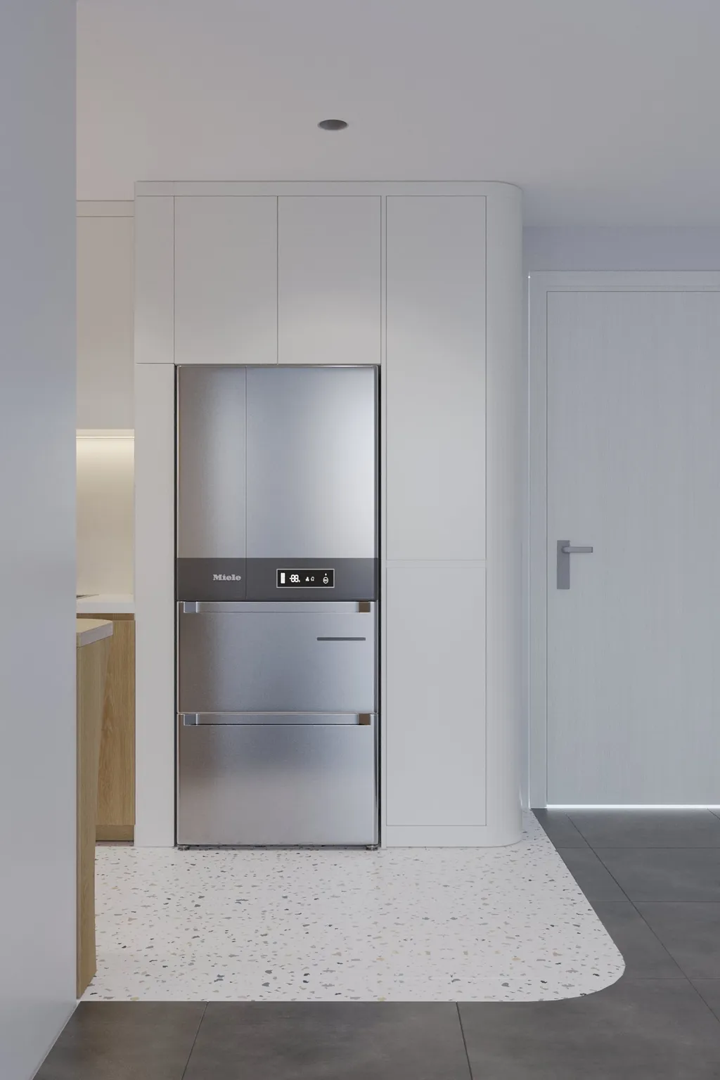 Thiết kế nội thất 3D cho phòng bếp Căn hộ Quận 8 theo phong cách Modern