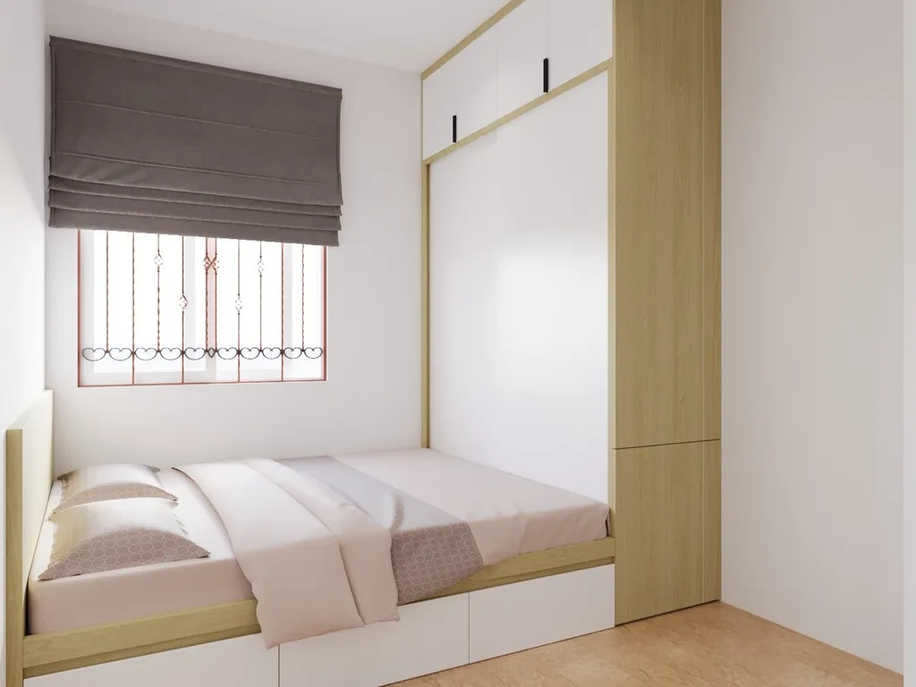 Thiết kế nội thất 3D cho phòng ngủ Căn hộ Mỹ Thuận Quận 8 theo phong cách Modern
