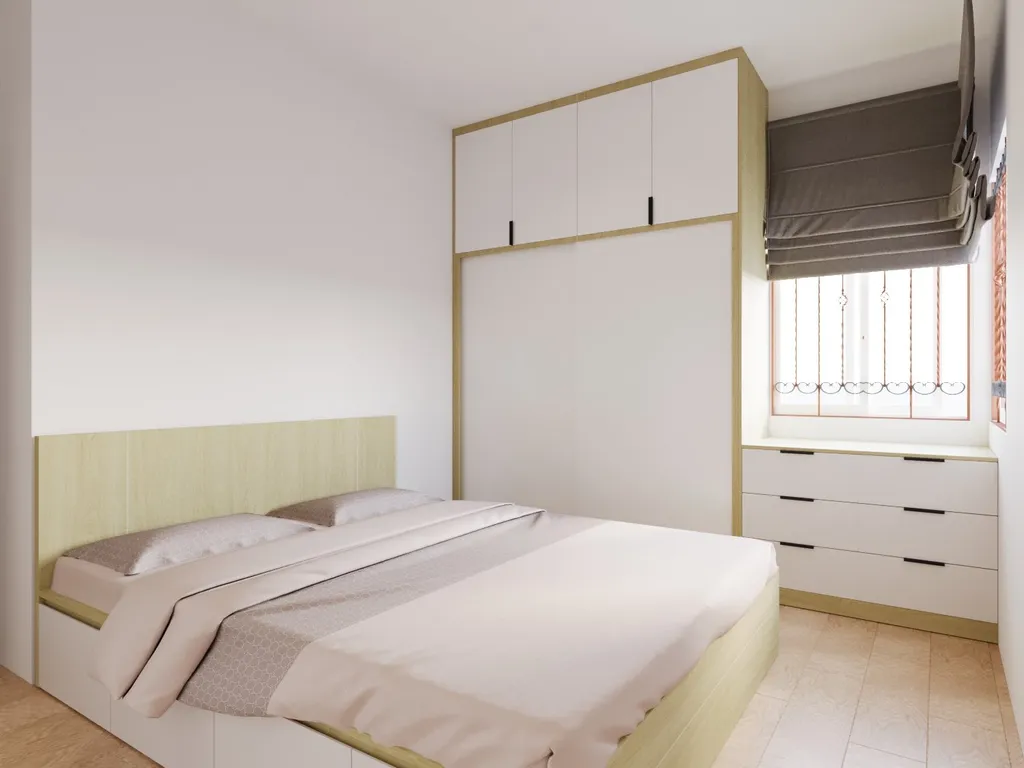 Thiết kế nội thất 3D cho phòng ngủ Căn hộ Mỹ Thuận Quận 8 theo phong cách Modern