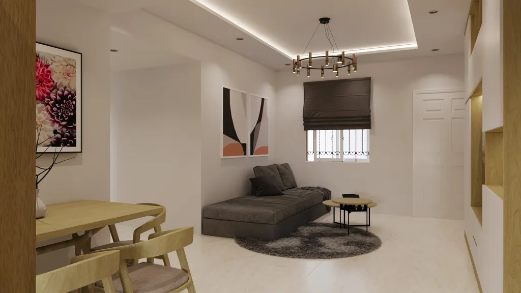 Thiết kế nội thất 3D cho phòng khách Căn hộ Mỹ Thuận Quận 8 theo phong cách Modern