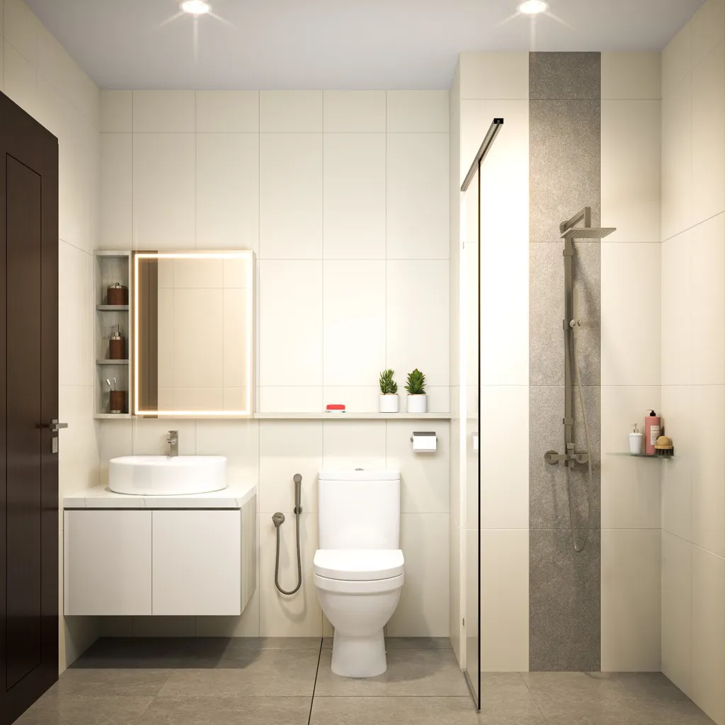 Thiết kế nội thất 3D cho phòng tắm Căn hộ Celadon Tân Phú theo phong cách Modern