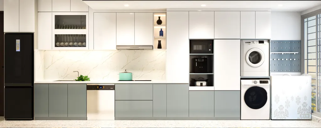 Thiết kế nội thất 3D cho phòng bếp Căn hộ Celadon Tân Phú theo phong cách Modern