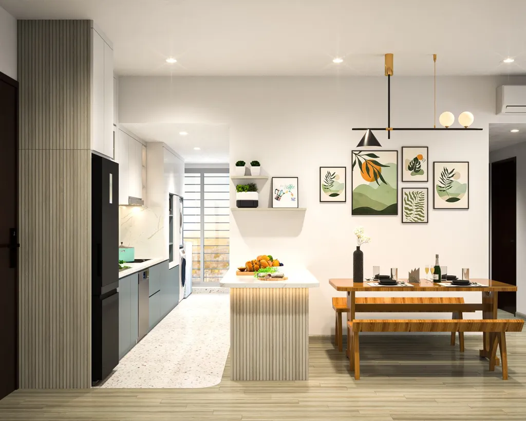 Thiết kế nội thất 3D cho phòng bếp Căn hộ Celadon Tân Phú theo phong cách Modern
