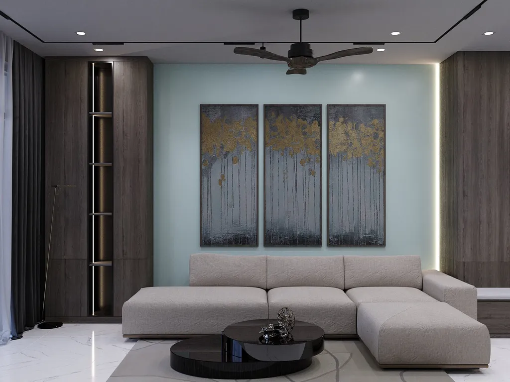 Thiết kế nội thất 3D cho phòng khách Nhà phố Phú Nhuận theo phong cách Modern