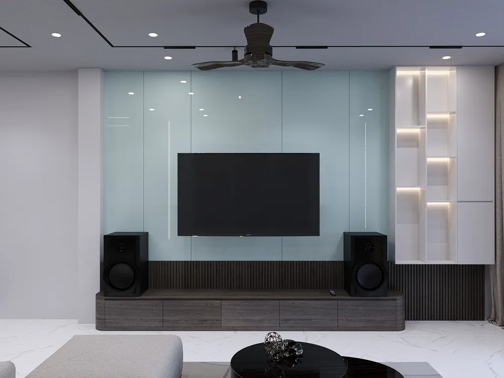 Thiết kế nội thất 3D cho phòng khách Nhà phố Phú Nhuận theo phong cách Modern
