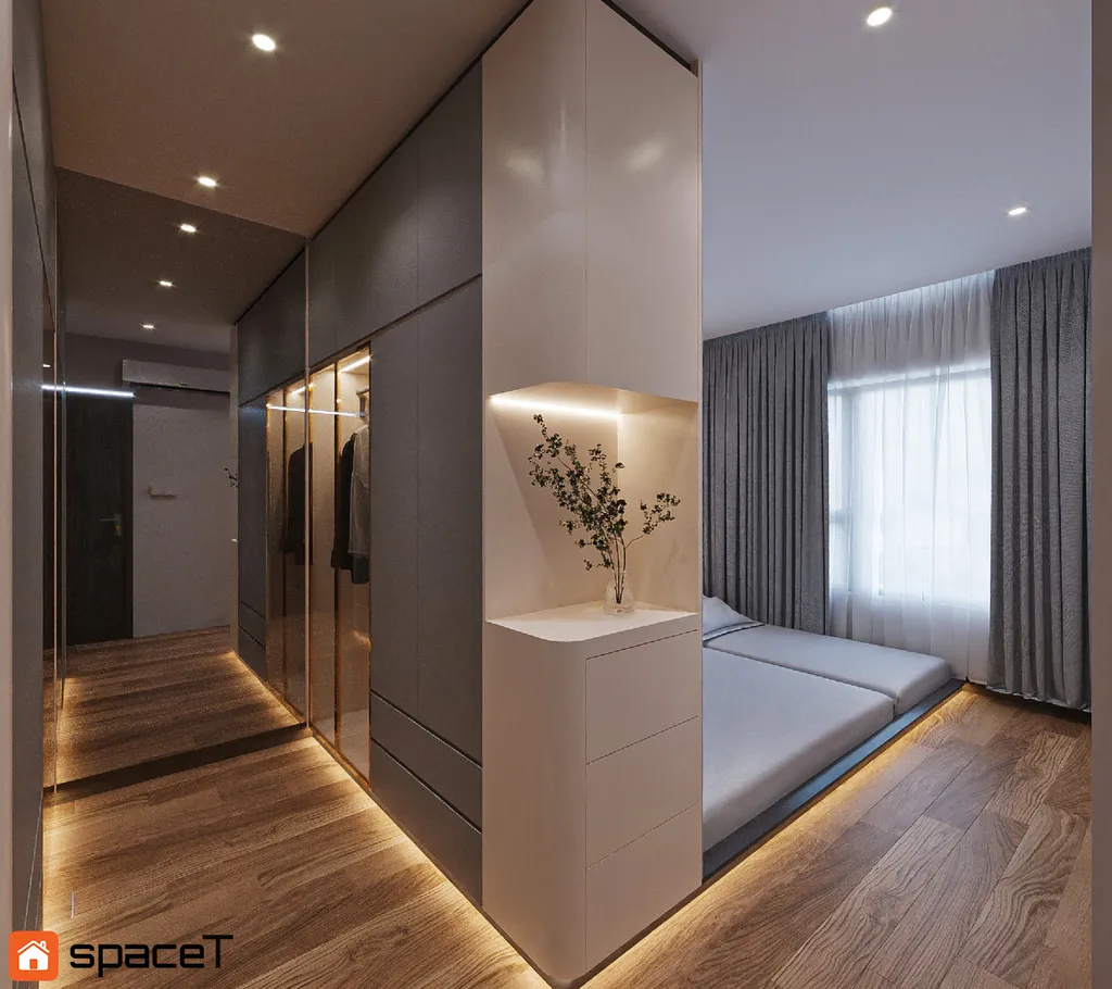 Thiết kế nội thất 3D cho phòng thay đồ Căn hộ Origami Quận 9 theo phong cách Modern