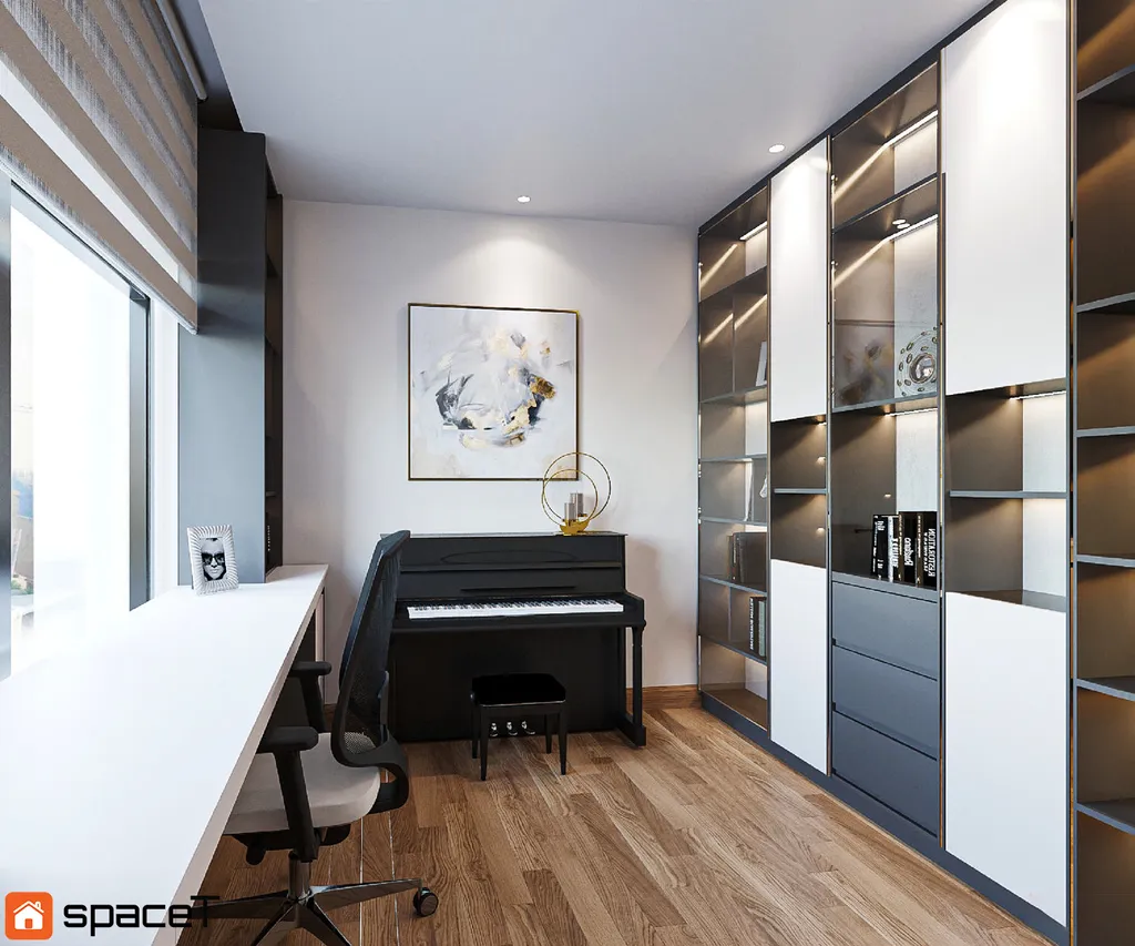 Thiết kế nội thất 3D cho phòng làm việc Căn hộ Origami Quận 9 theo phong cách Modern
