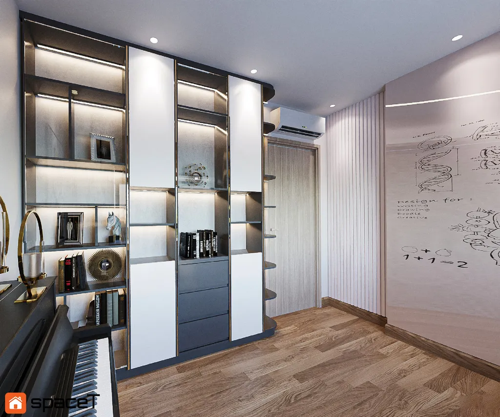 Thiết kế nội thất 3D cho phòng làm việc Căn hộ Origami Quận 9 theo phong cách Modern