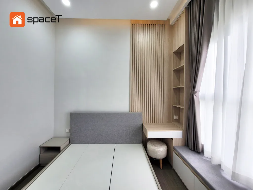 Công trình hoàn thiện nội thất cho phòng ngủ căn hộ Westgate Bình Chánh theo phong cách Scandinavian