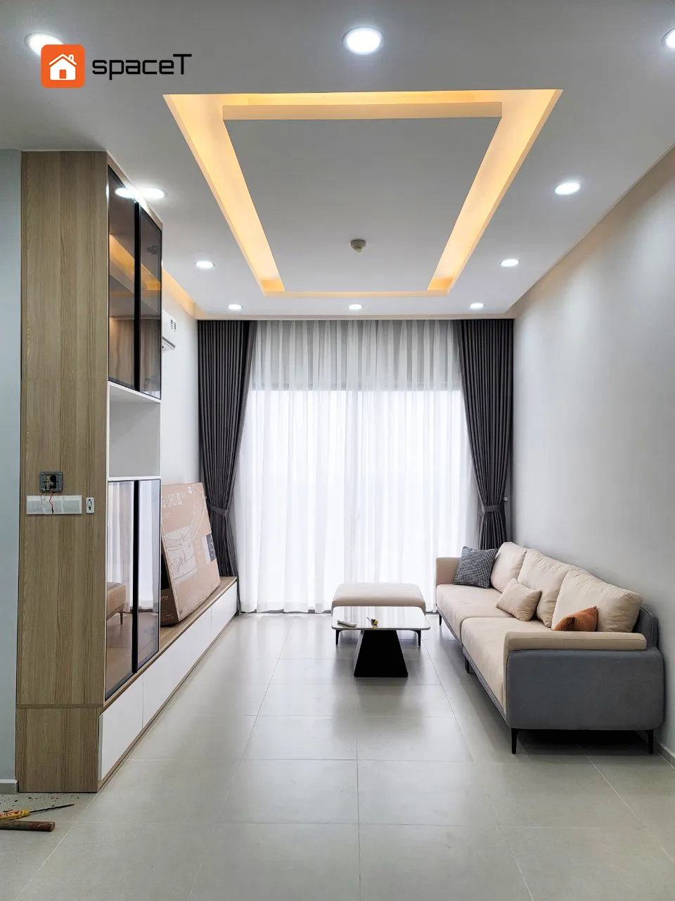 Công trình hoàn thiện nội thất cho phòng khách căn hộ Westgate Bình Chánh theo phong cách Scandinavian