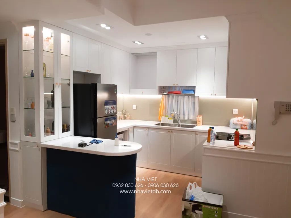 Công trình hoàn thiện nội thất cho phòng bếp căn hộ The Rich Star theo phong cách Modern