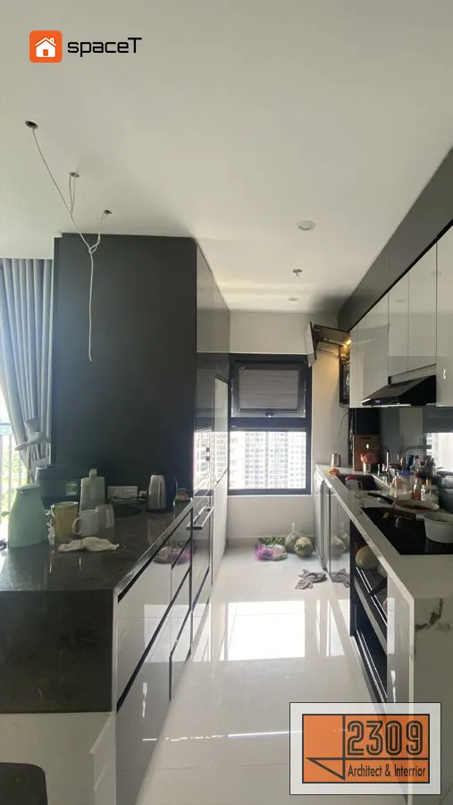 Công trình hoàn thiện nội thất cho phòng bếp căn hộ Origami theo phong cách Modern