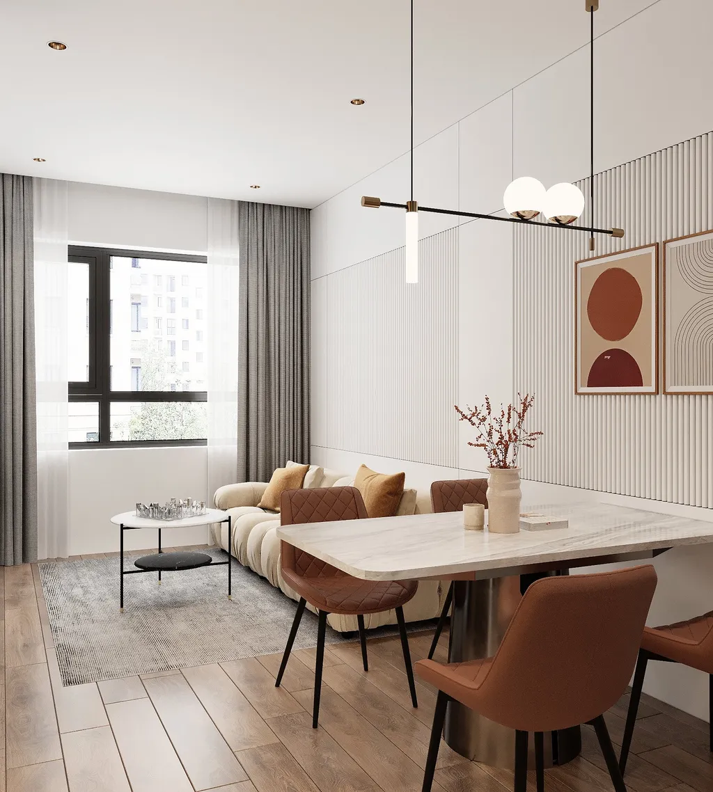 Thiết kế nội thất 3D cho phòng bếp Căn hộ Studio theo phong cách Modern