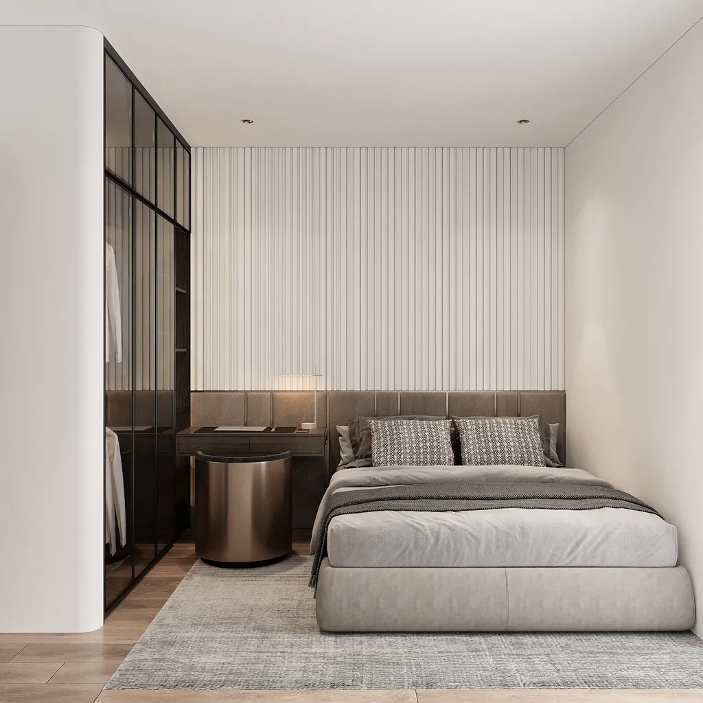 Thiết kế nội thất 3D cho phòng ngủ Căn hộ Studio theo phong cách Modern