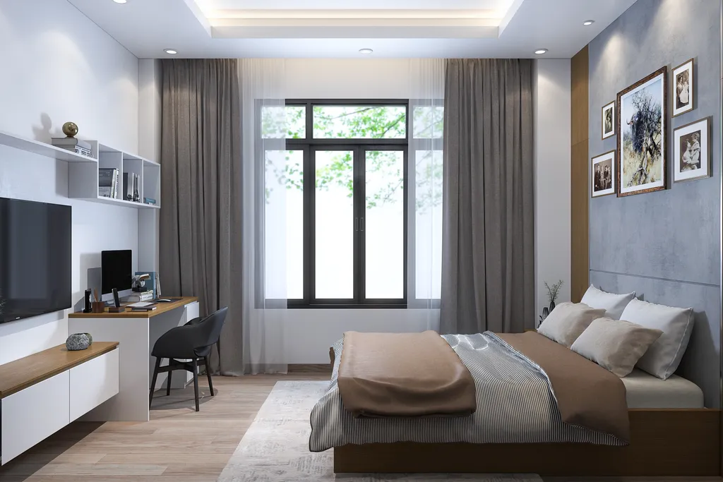 Thiết kế nội thất 3D cho Nhà phố Lê Lai - Tân Bình theo phong cách Modern