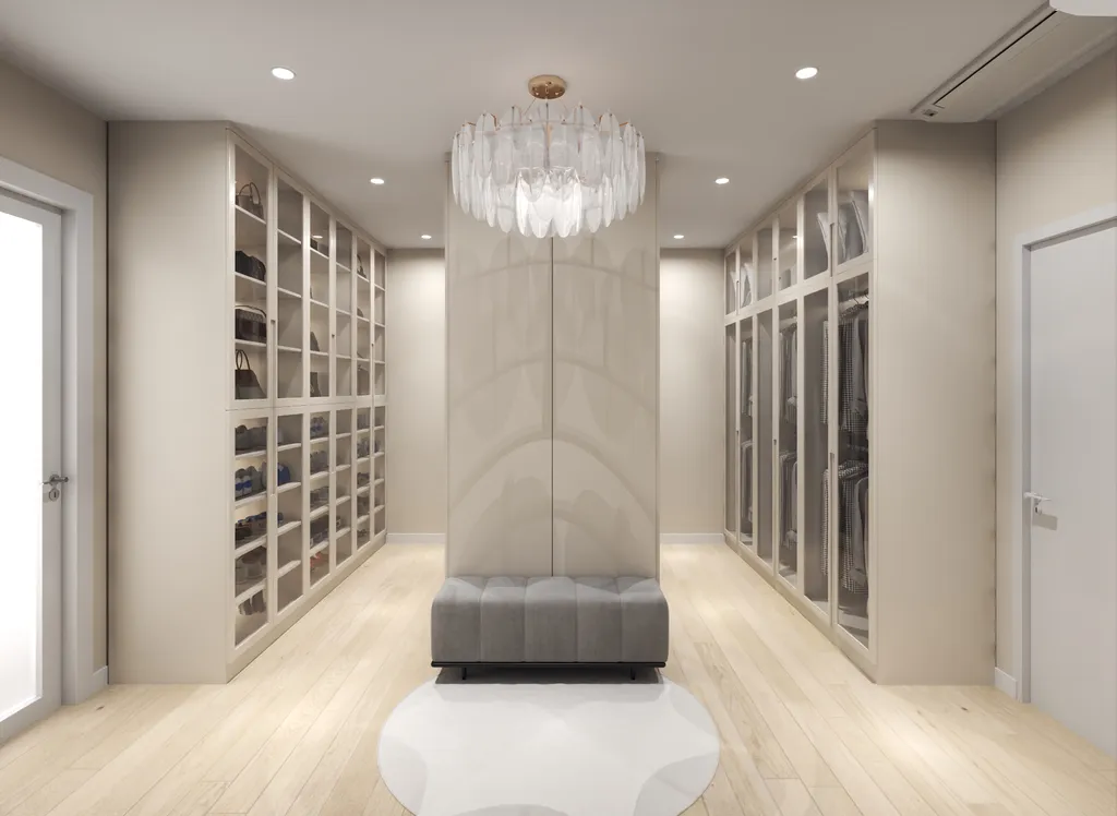 Thiết kế nội thất 3D cho phòng thay đồ phố 1 trệt 3 lầu Đặng Thai Mai - Phú Nhuận theo phong cách Modern