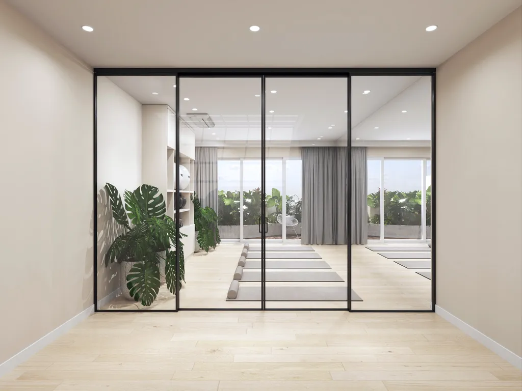 Thiết kế nội thất 3D cho phòng gym nhà phố 1 trệt 3 lầu Đặng Thai Mai - Phú Nhuận theo phong cách Modern