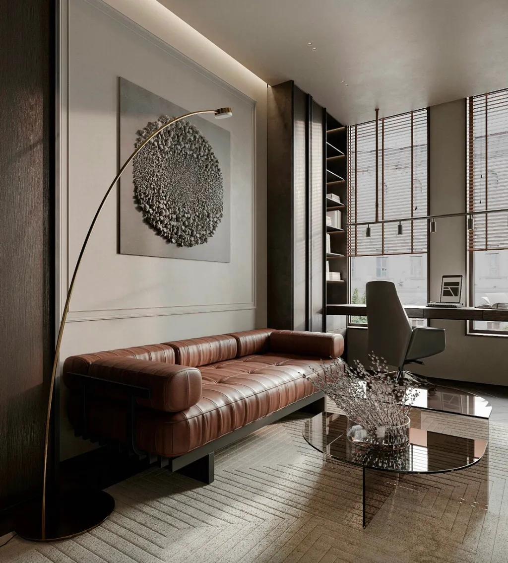 Công trình hoàn thiện nội thất phòng làm việc cho căn hộ theo phong cách Modern. Thi công hoàn thiện bởi TD INTERIOR.