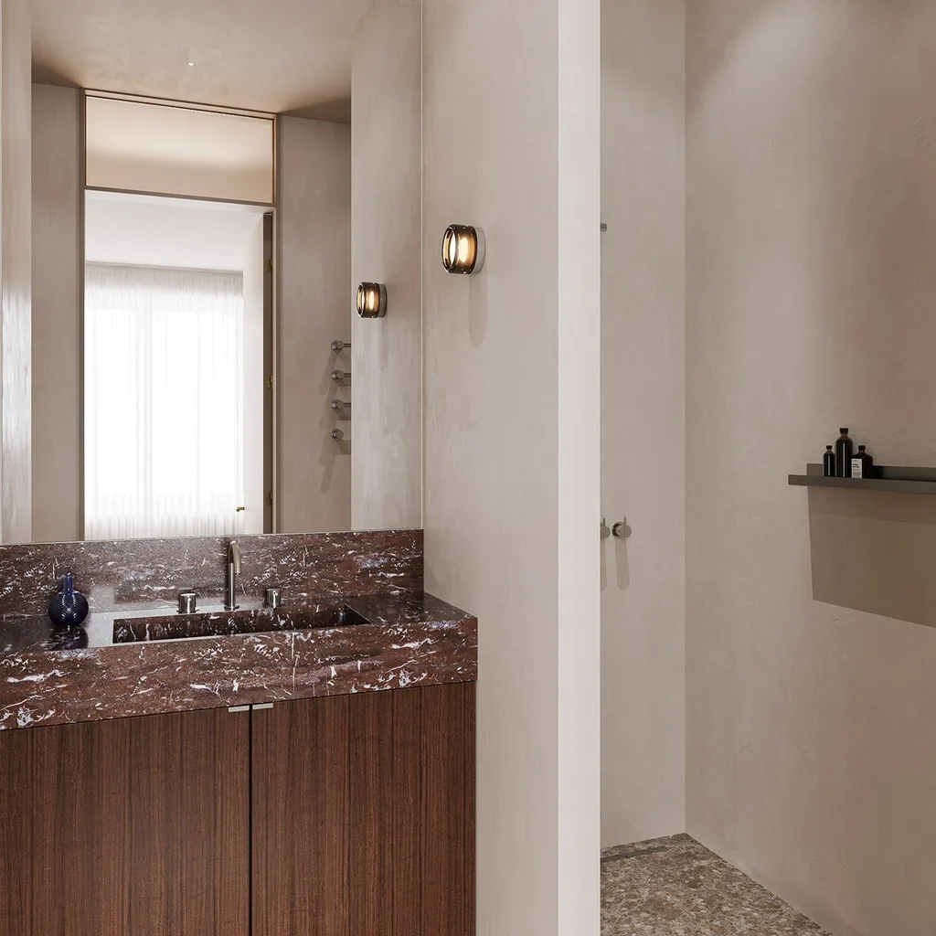 Công trình hoàn thiện nội thất phòng tắm cho căn hộ theo phong cách Japandi số 1. Thi công hoàn thiện bởi TD INTERIOR.
