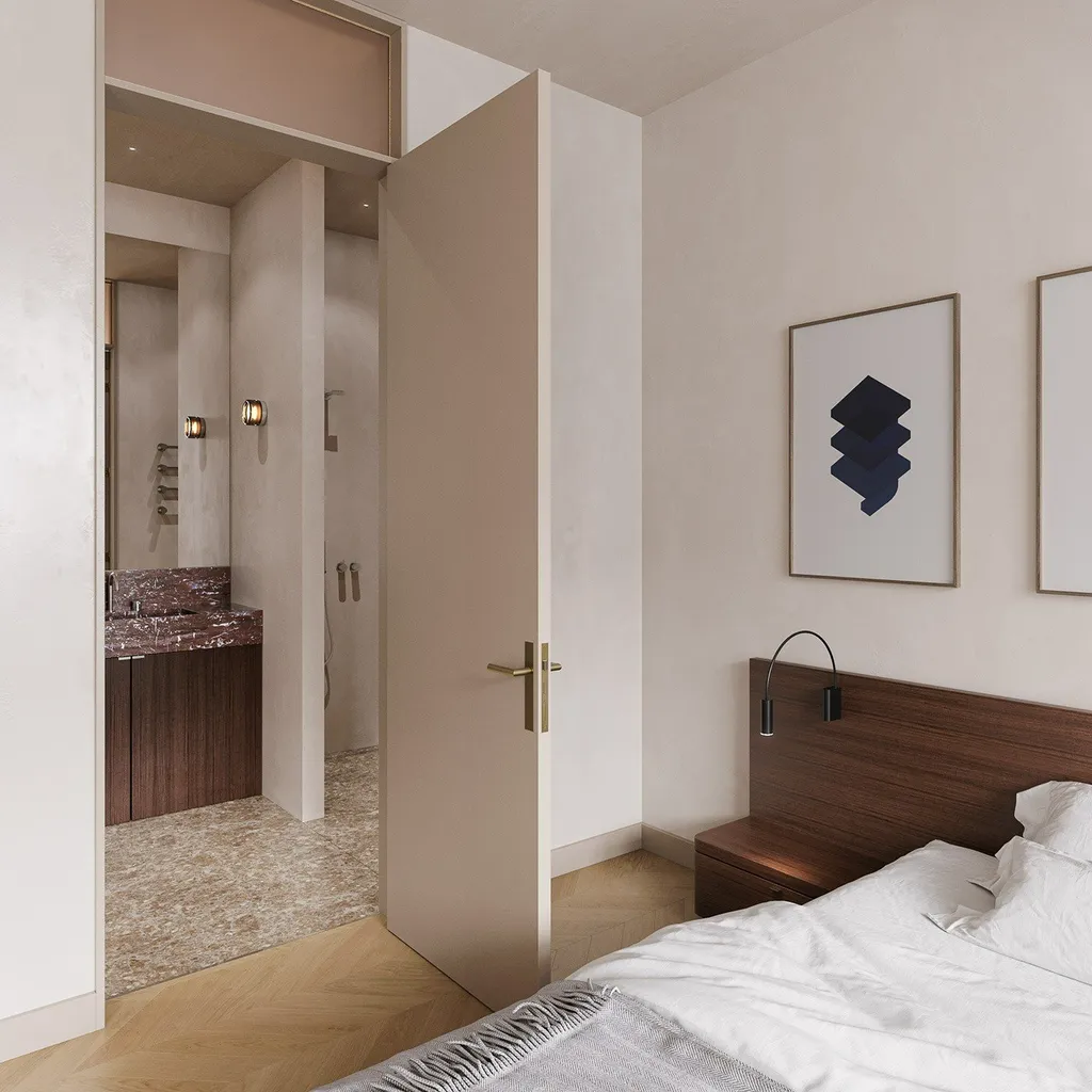 Công trình hoàn thiện nội thất phòng tắm cho căn hộ theo phong cách Japandi số 1. Thi công hoàn thiện bởi TD INTERIOR.