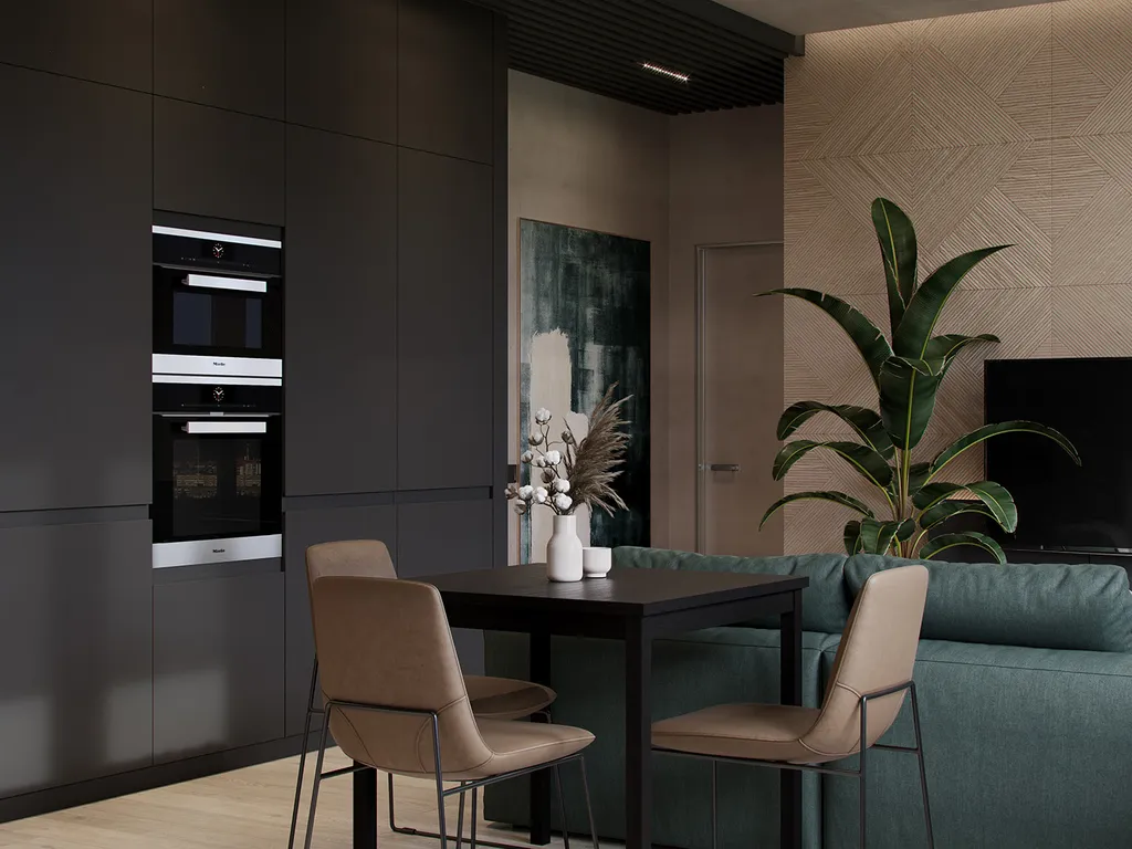 Công trình hoàn thiện nội thất cho phòng bếp căn hộ theo phong cách Minimalism
