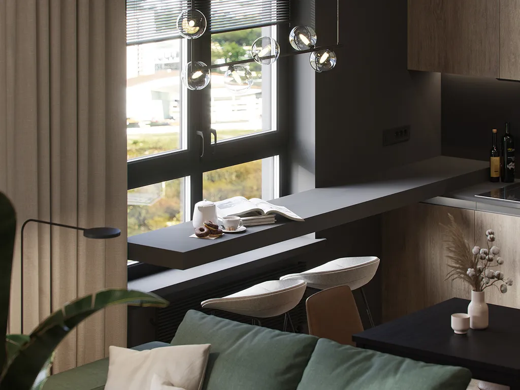Công trình hoàn thiện nội thất cho phòng bếp căn hộ theo phong cách Minimalism