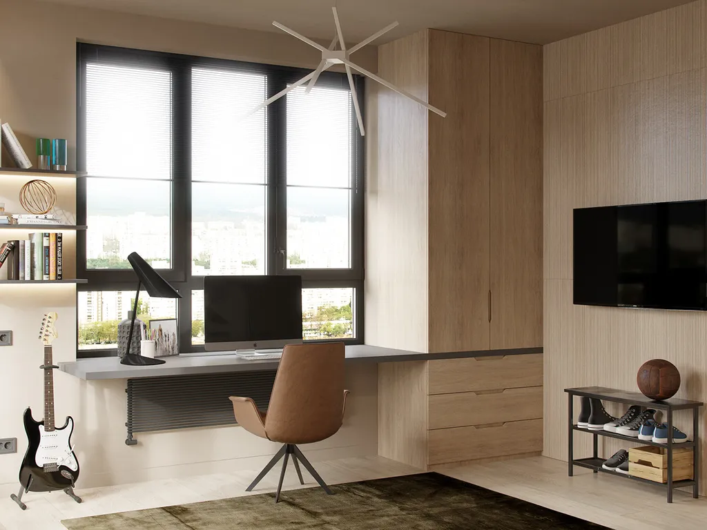 Công trình hoàn thiện nội thất cho phòng làm việc căn hộ theo phong cách Minimalism