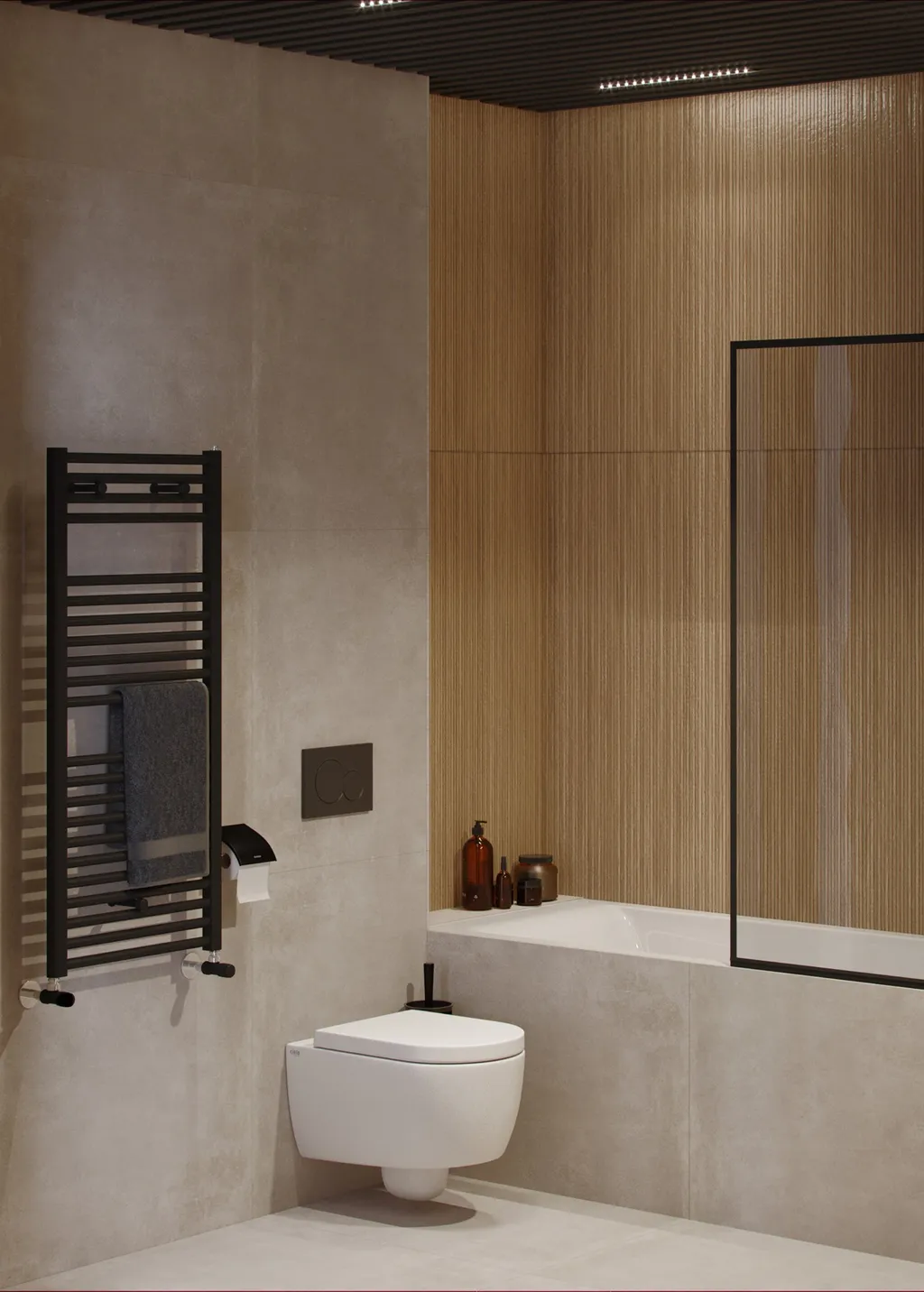 Công trình hoàn thiện nội thất cho phòng tắm căn hộ theo phong cách Minimalism