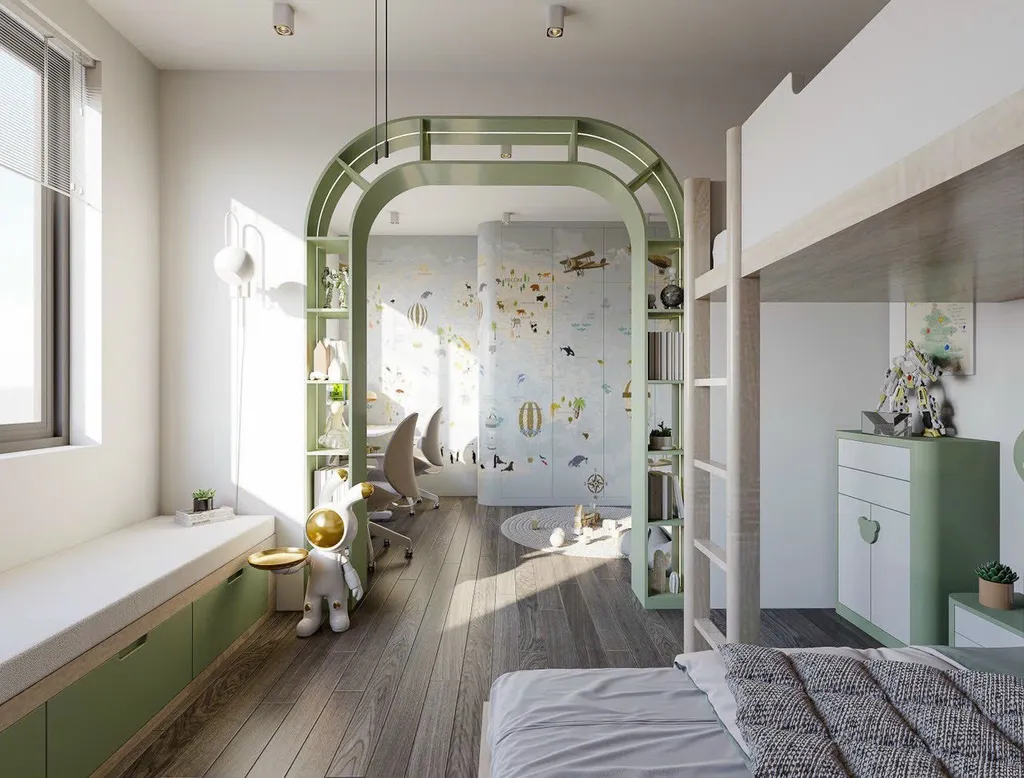 Công trình hoàn thiện nội thất phòng ngủ cho căn hộ theo phong cách Japandi số 2. Thi công hoàn thiện bởi TD INTERIOR.