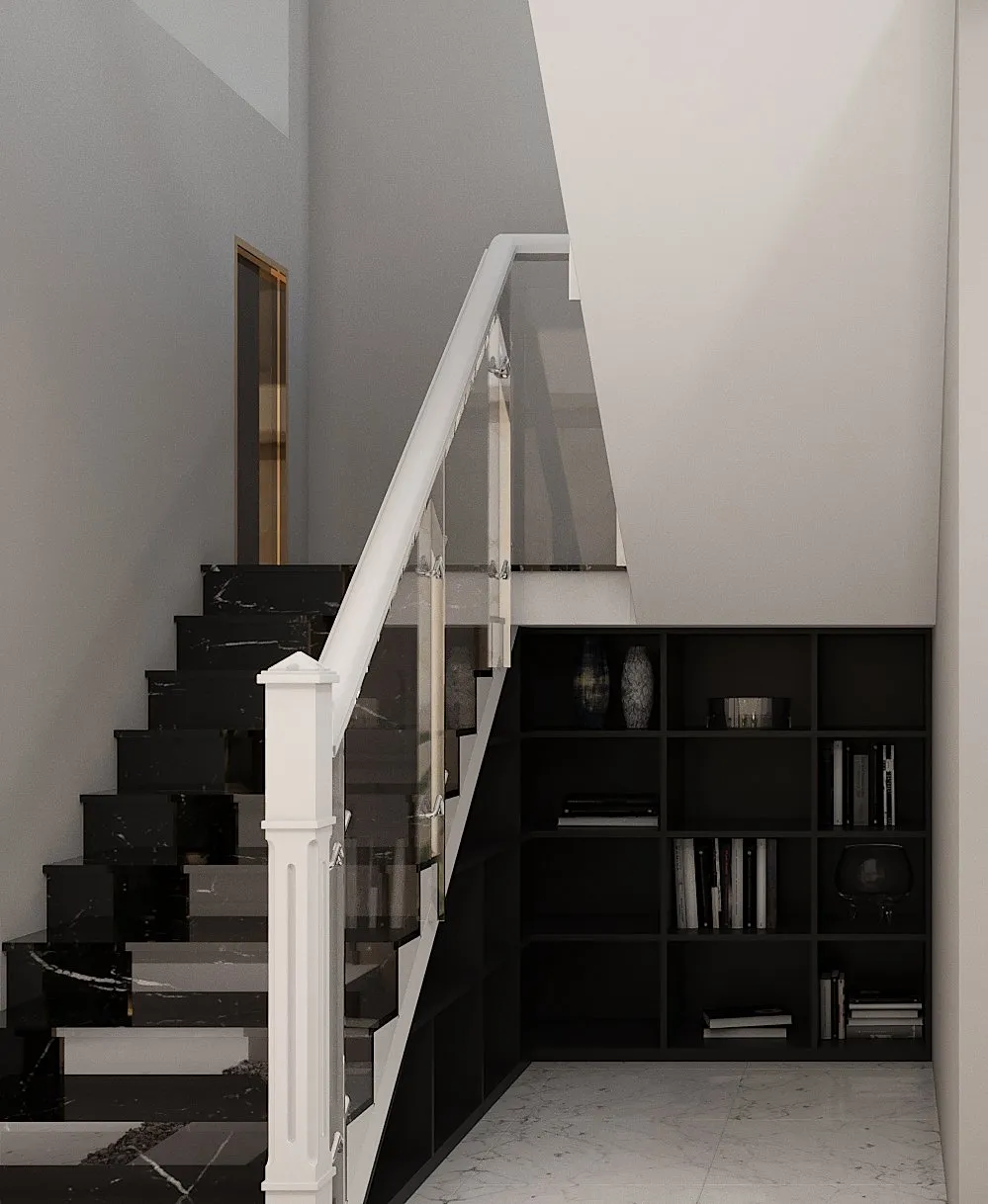 Công trình hoàn thiện nội thất cầu thang cho căn hộ theo phong cách Neo Classic. Thi công hoàn thiện bởi TD INTERIOR.