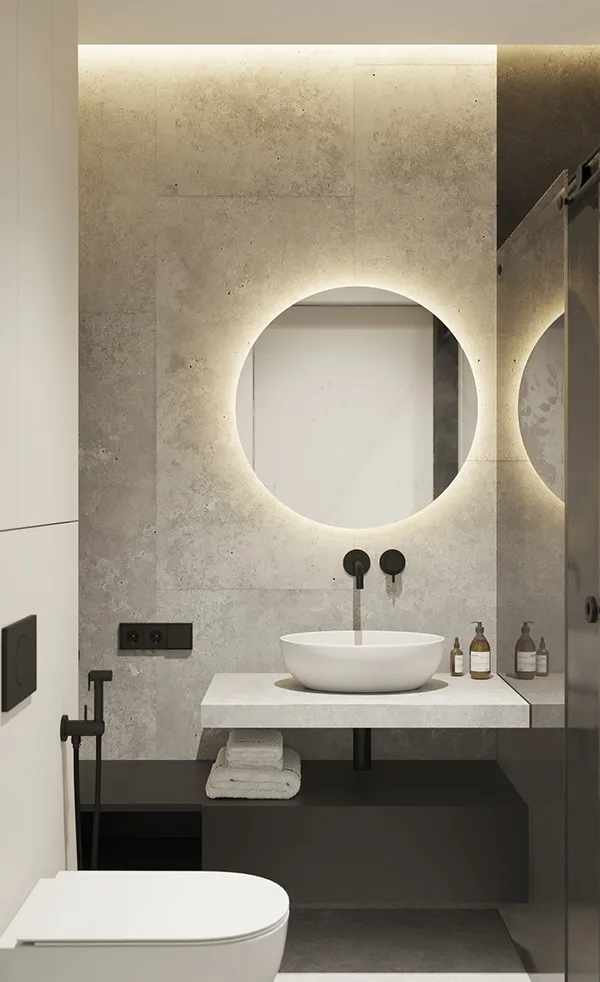 Công trình hoàn thiện nội thất cho phòng tắm căn hộ theo phong cách Minimalist