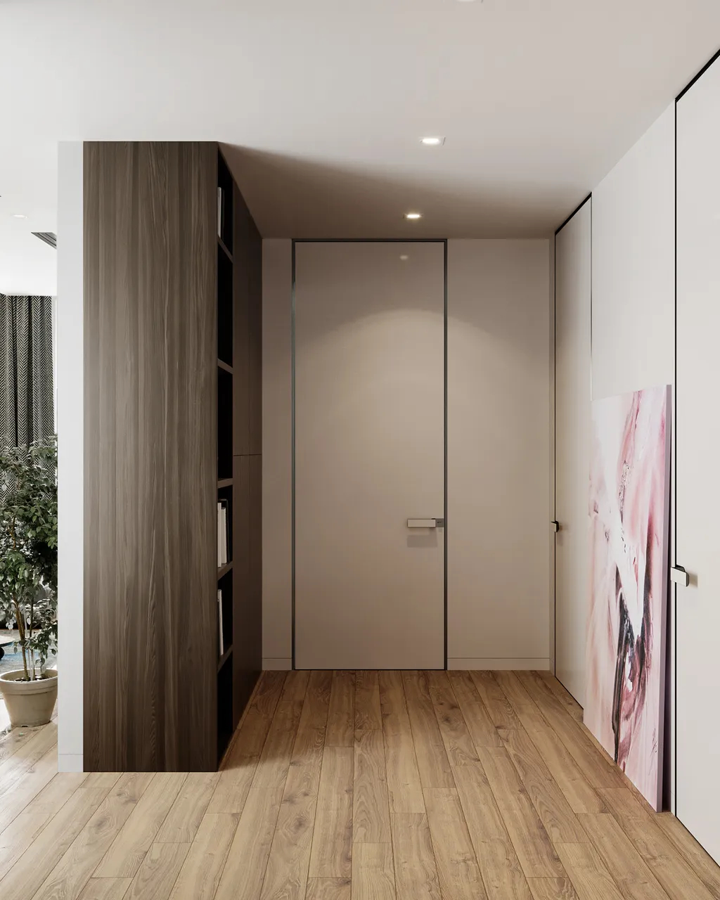 Thiết kế nội thất 3D cho lối vào căn hộ theo phong cách Modern
